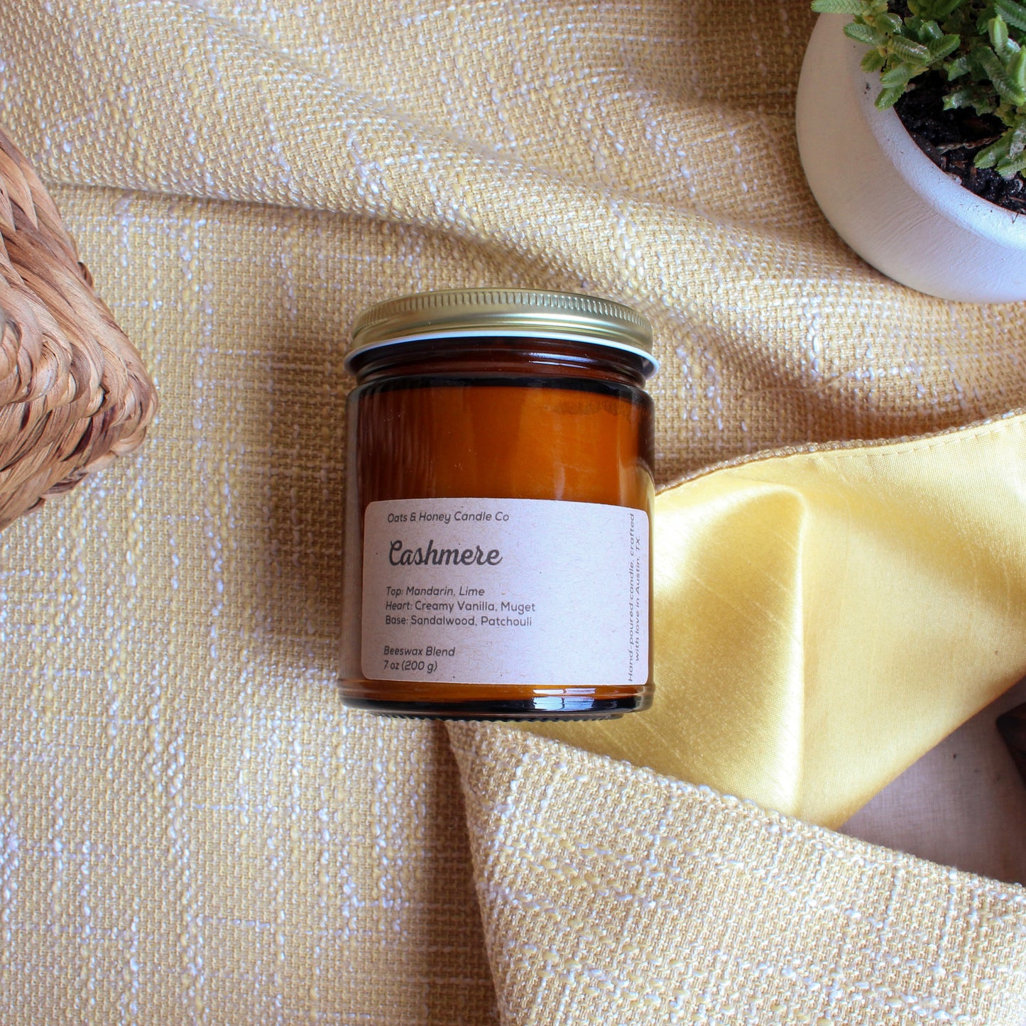 Amber Glass Candles | All-Natural Beeswax Blend
