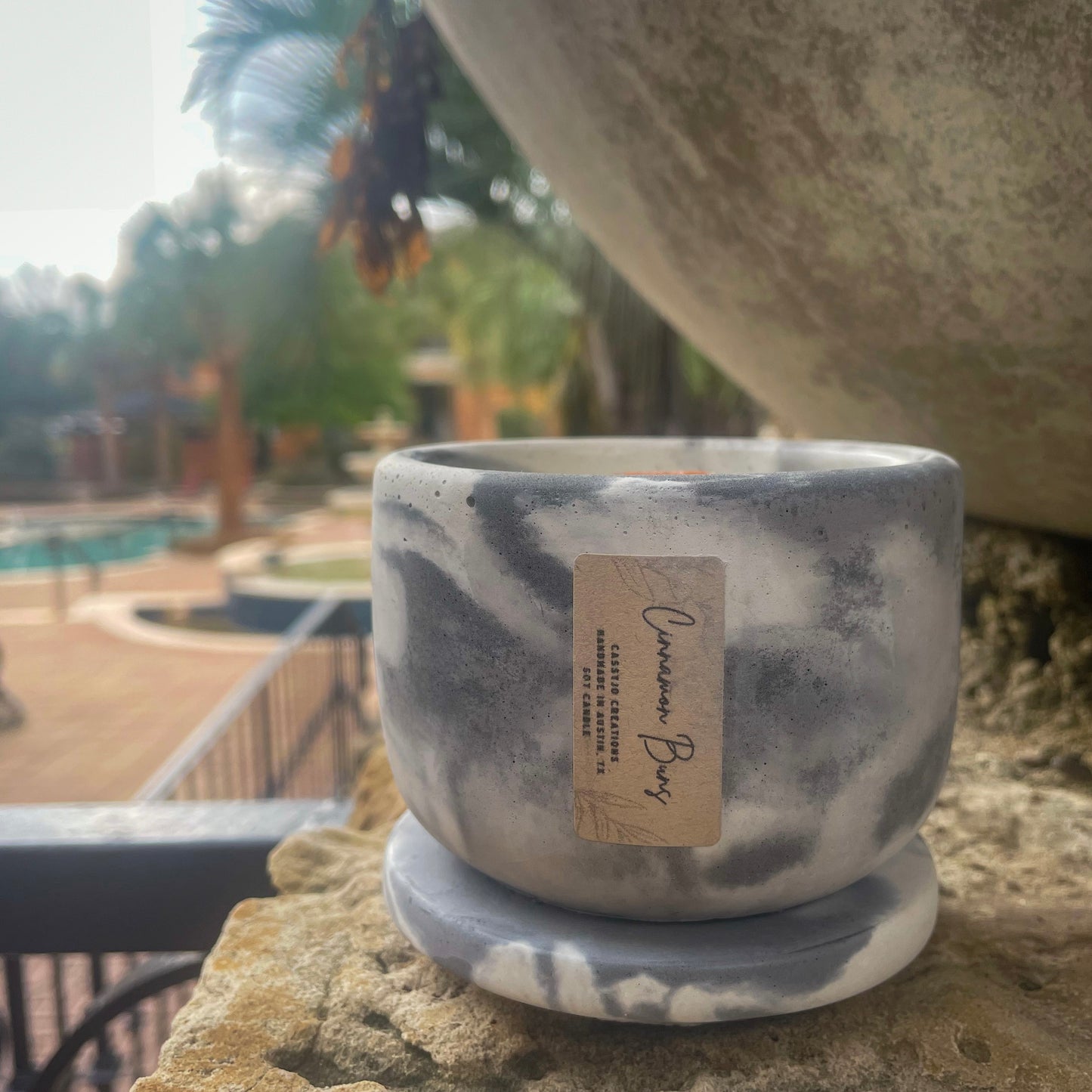 Handcrafted Medium Tulip Cement Candle | All-Natural Beeswax Blend